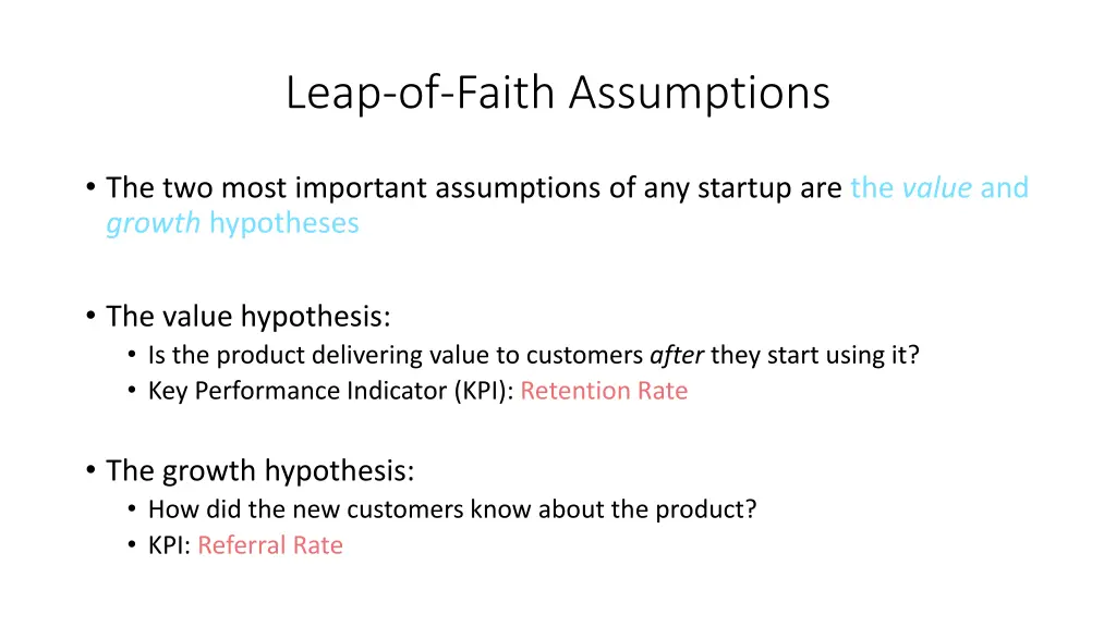 leap of faith assumptions 1