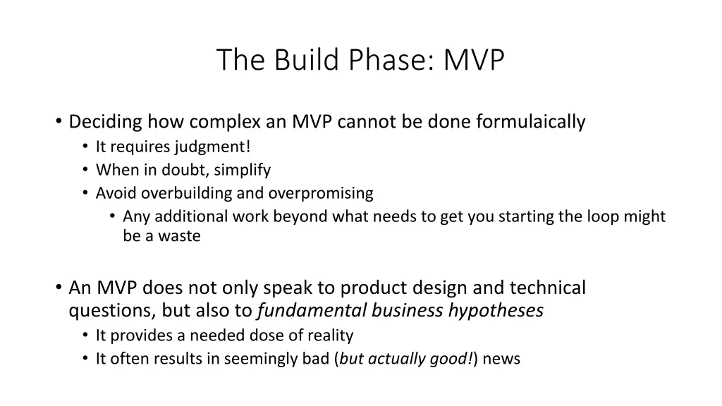 the build phase mvp 1