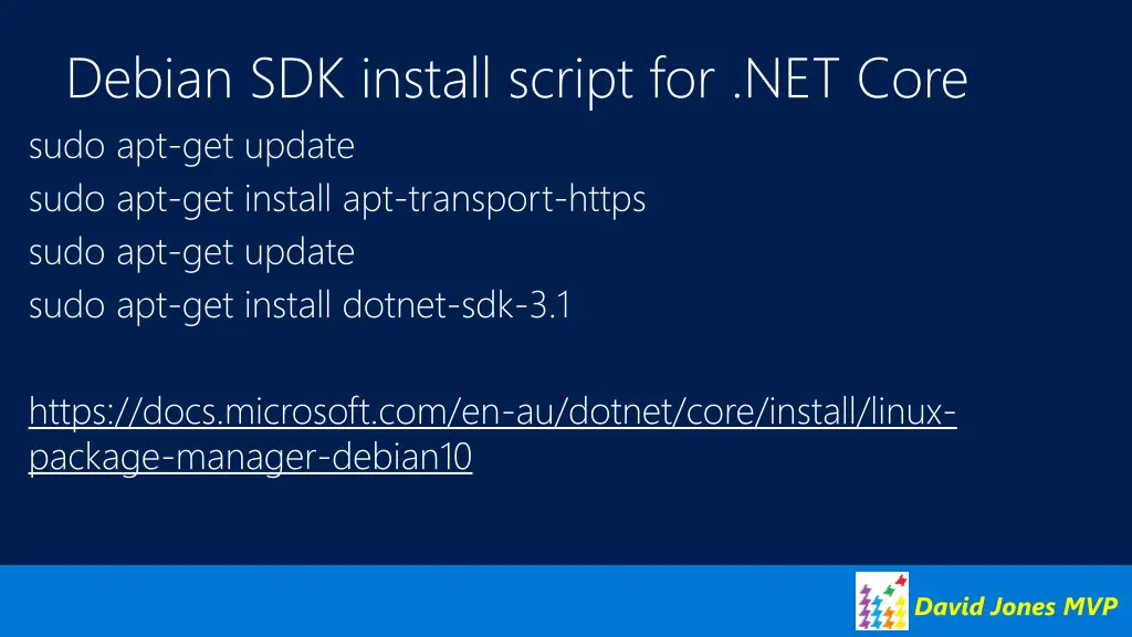 debian sdk install script for net core sudo