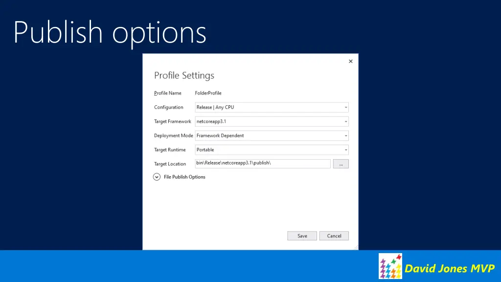publish options
