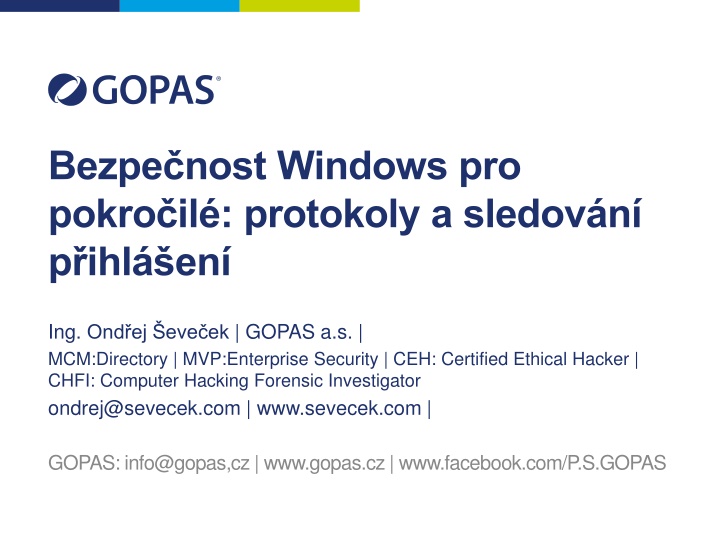 bezpe nost windows pro pokro il protokoly