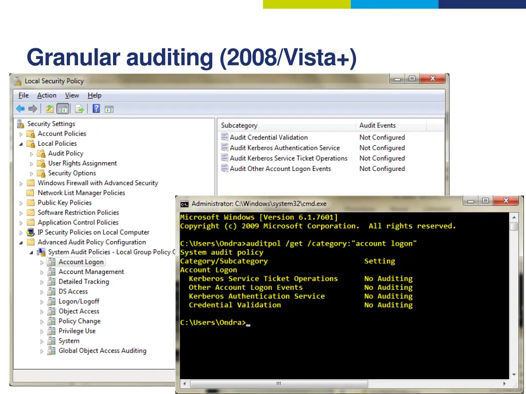 granular auditing 2008 vista