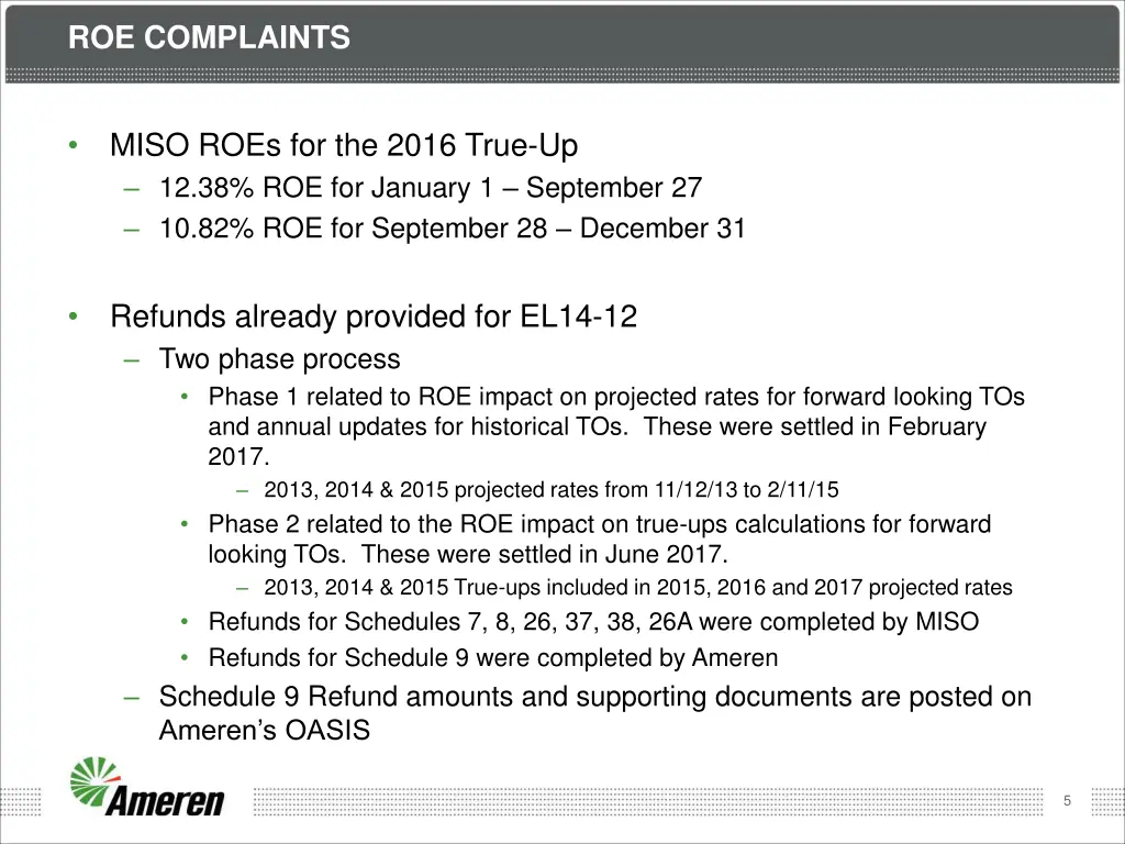 roe complaints 1