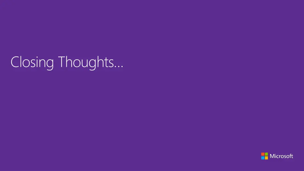 closing thoughts