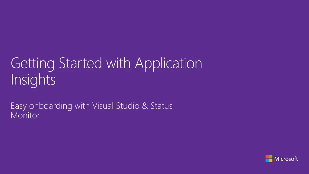 getting started with application insights