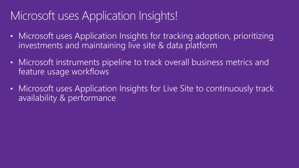 microsoft uses application insights