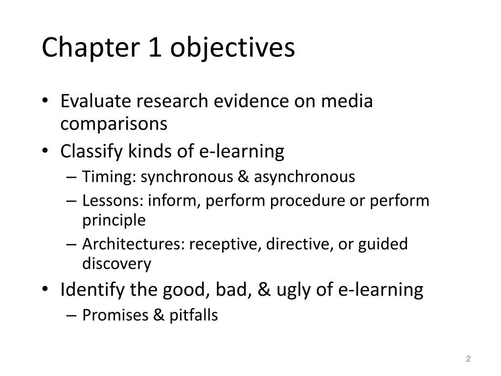 chapter 1 objectives