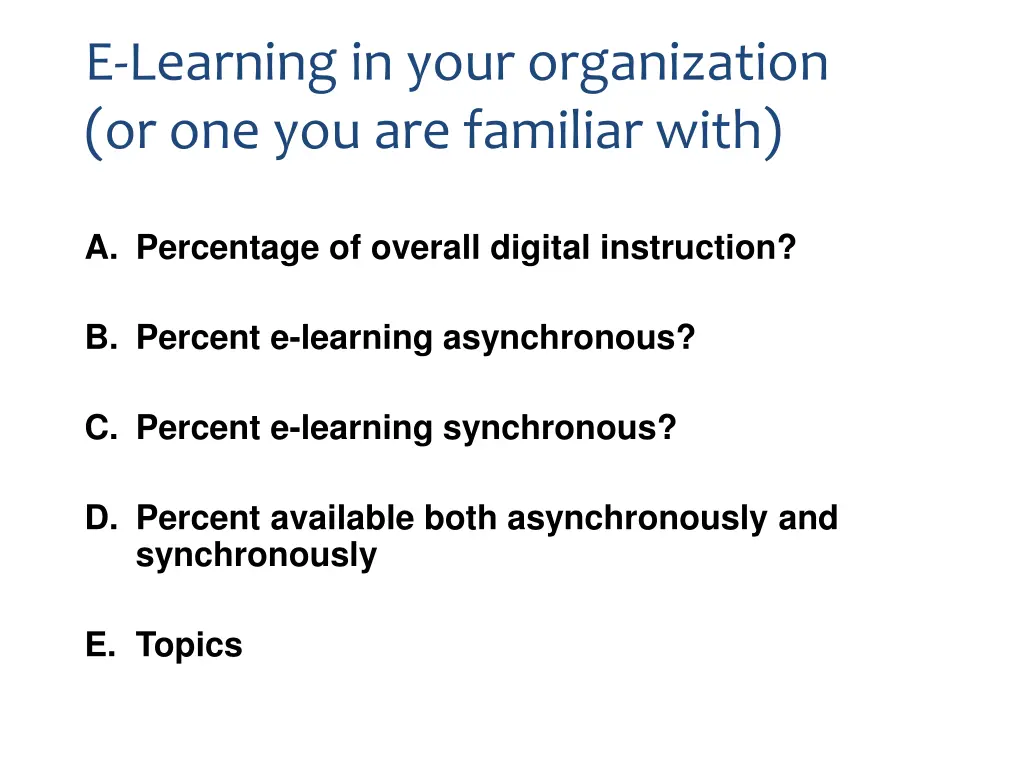 e learning in your organization