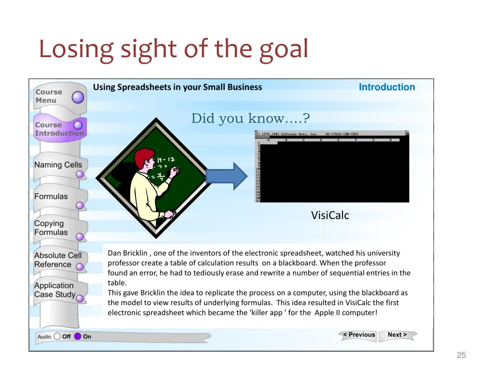 losing sight of the goal