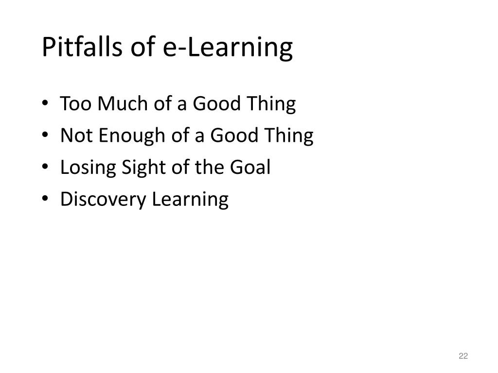 pitfalls of e learning