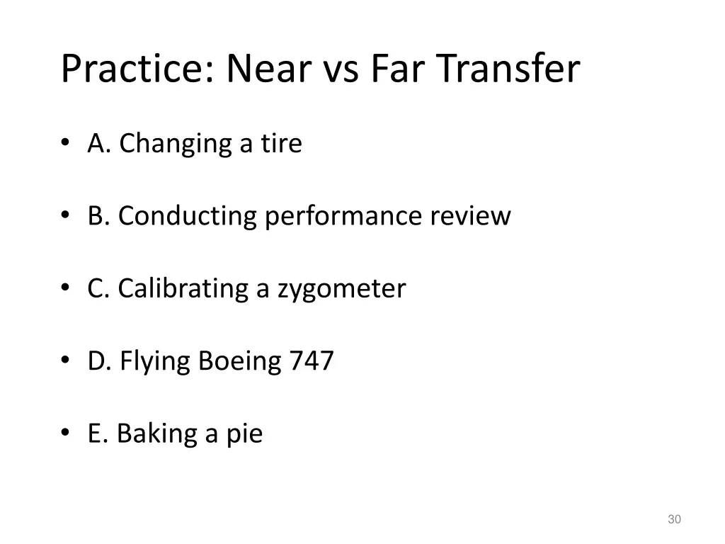 practice near vs far transfer