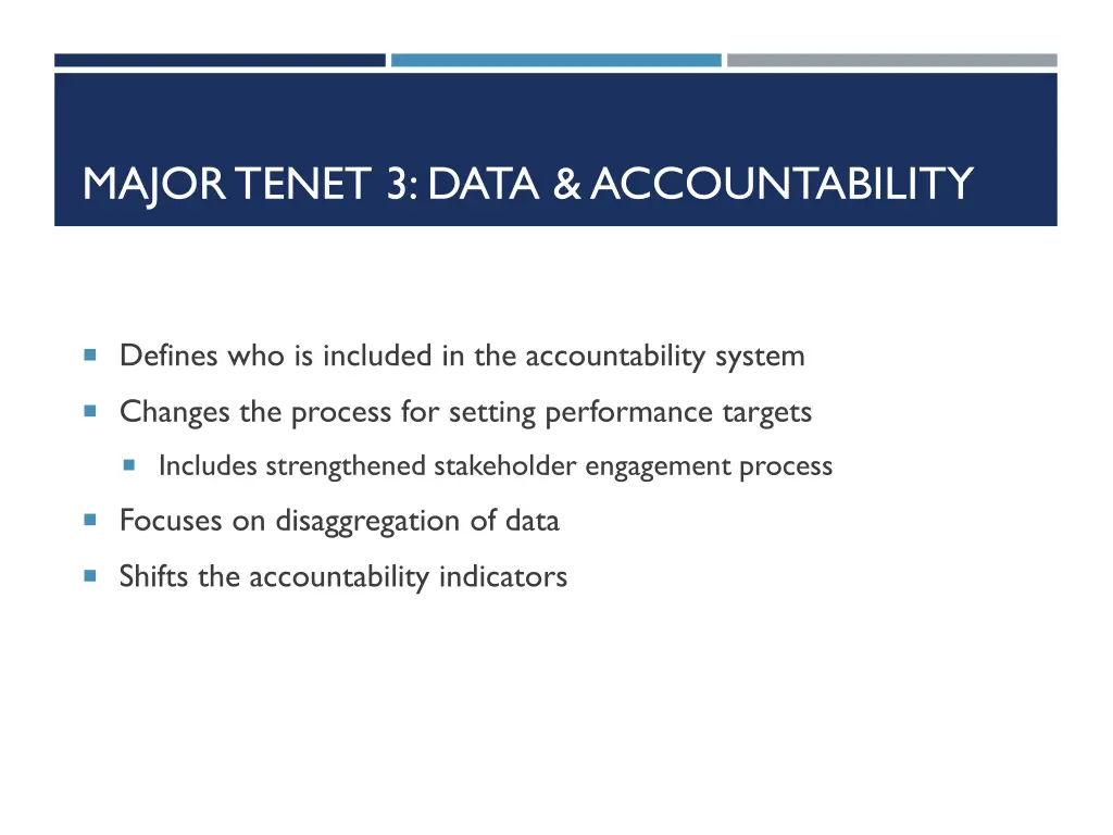 major tenet 3 data accountability