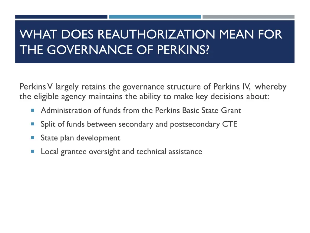what does reauthorization mean for the governance