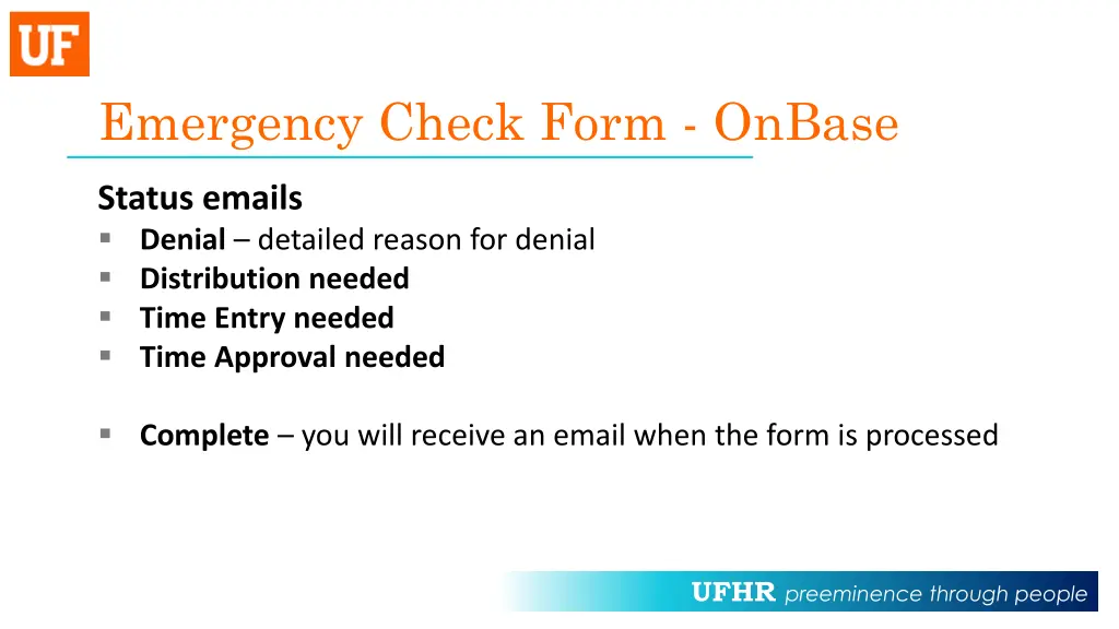 emergency check form onbase 8