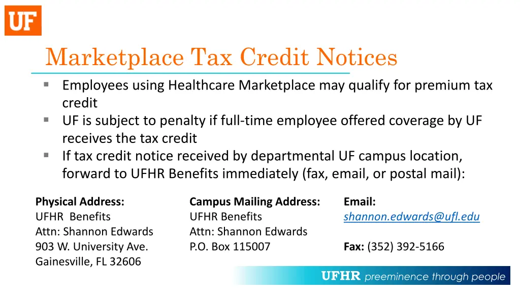 marketplace tax credit notices employees using