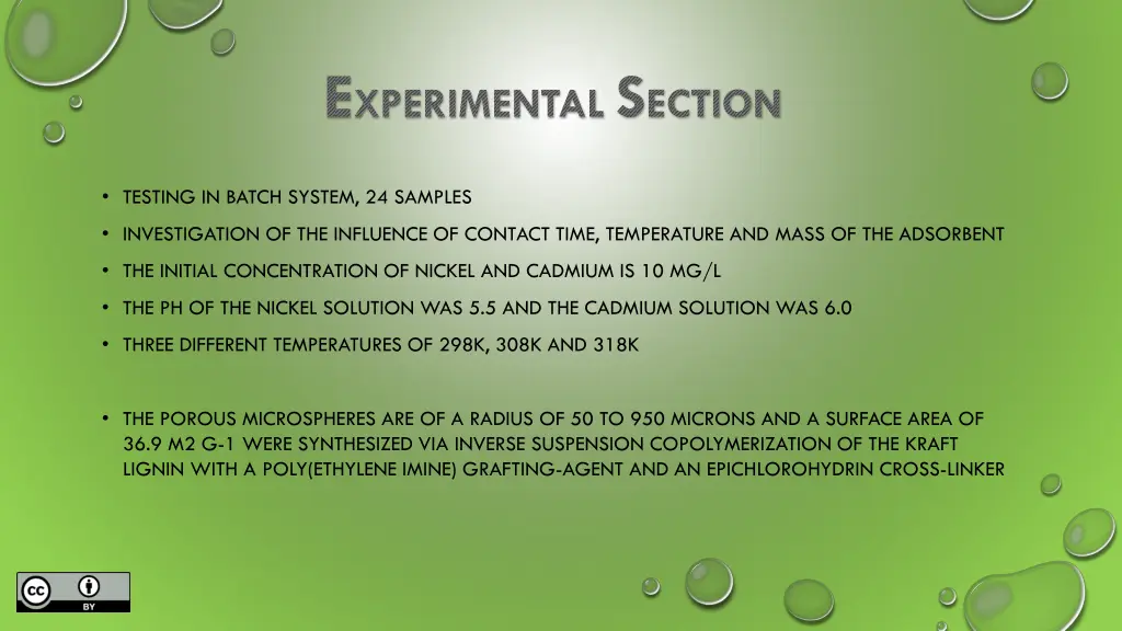 e xperimental s ection