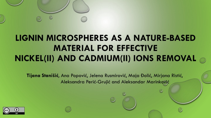 lignin microspheres as a nature based material