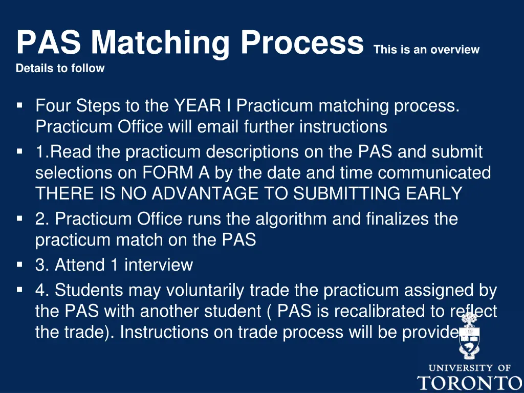 pas matching process this is an overview details