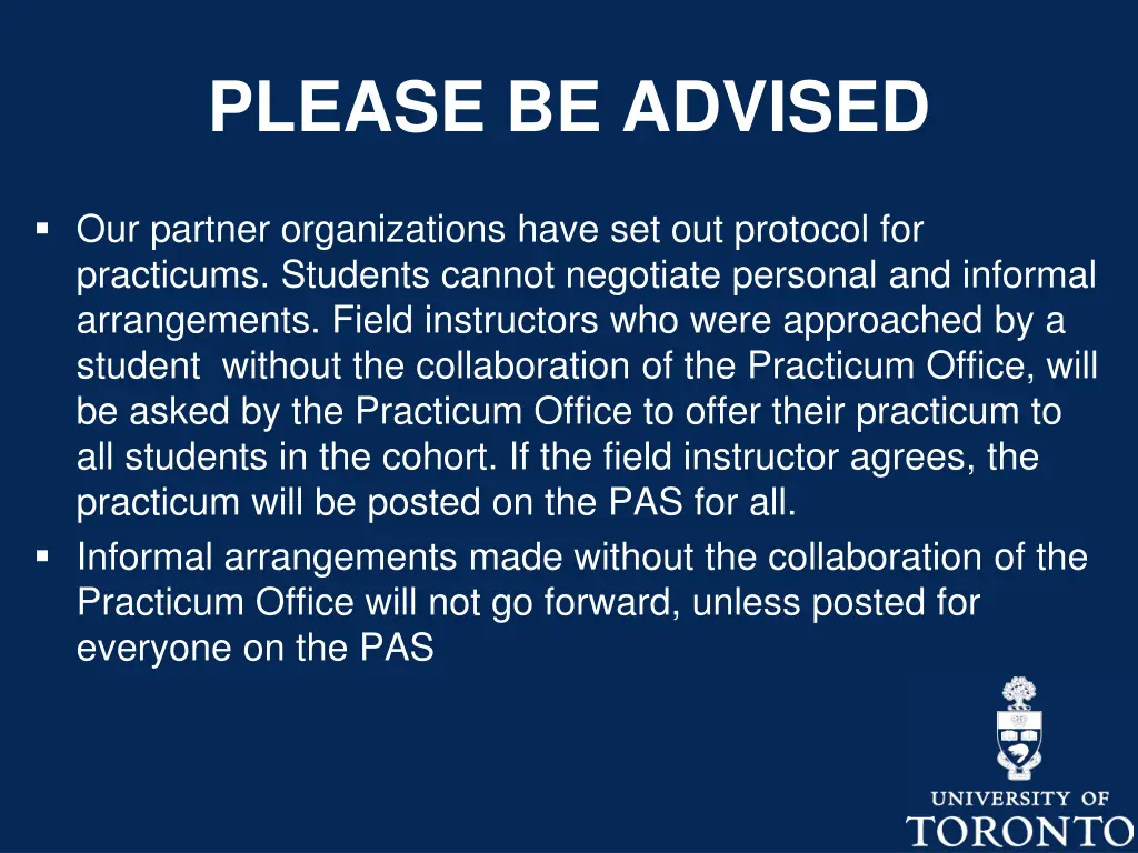 please be advised