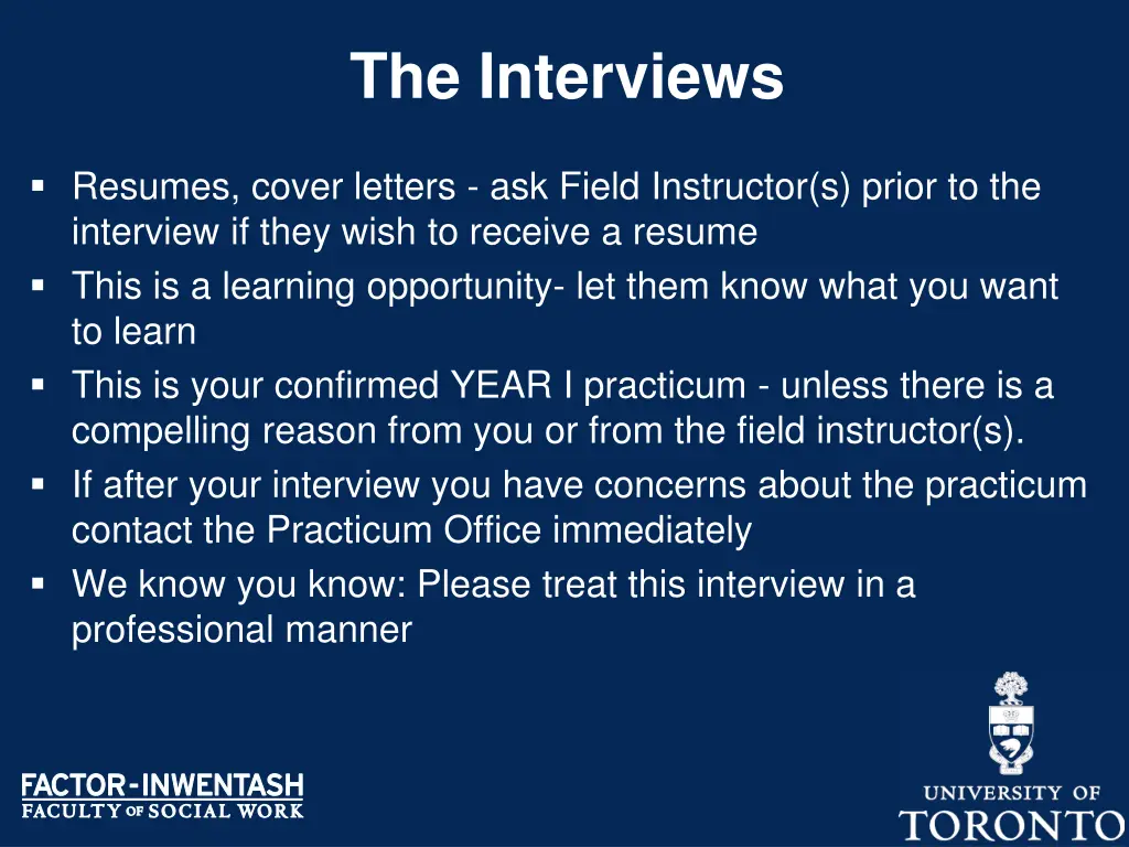 the interviews