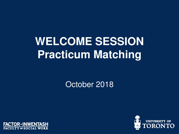 welcome session practicum matching
