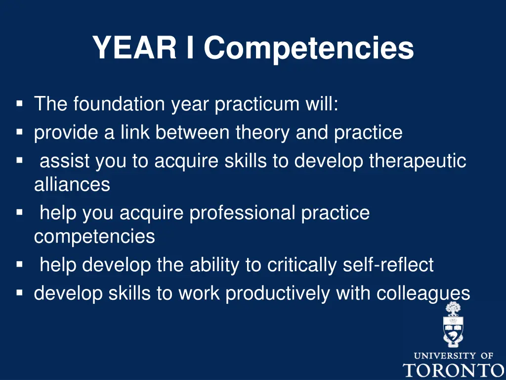 year i competencies 1