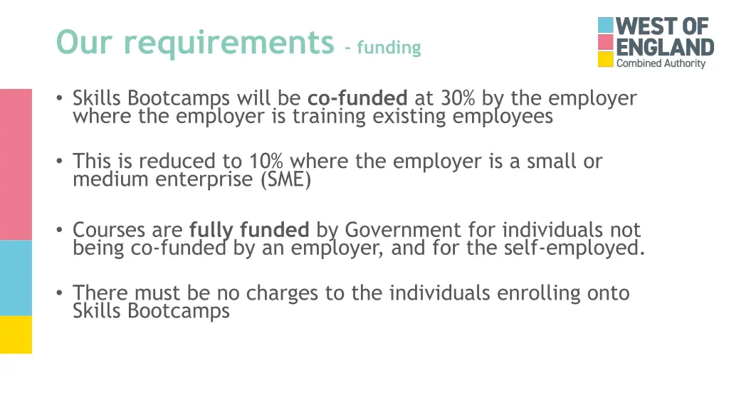 our requirements funding