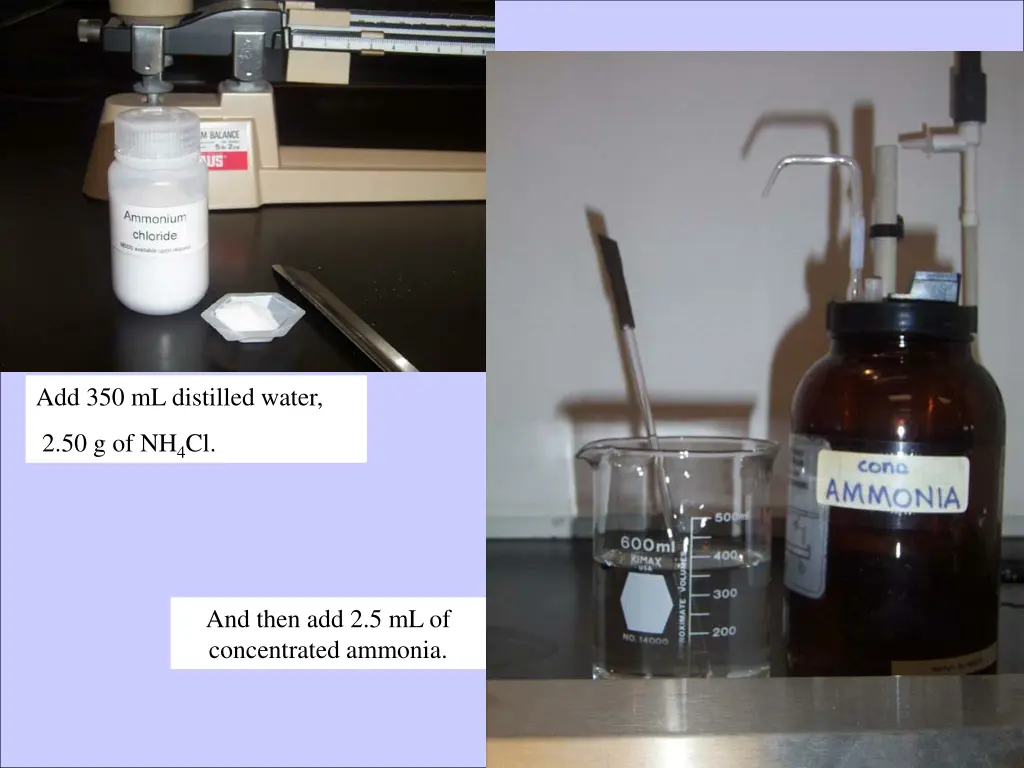 add 350 ml distilled water