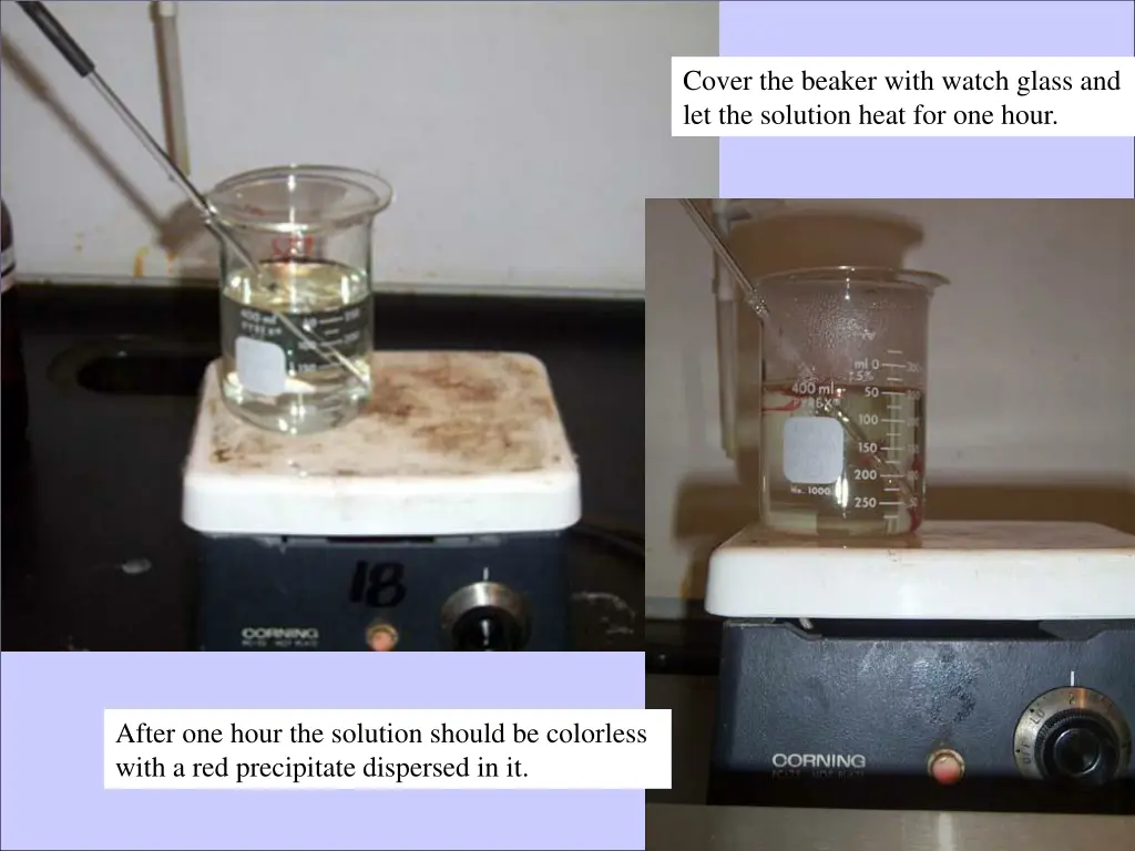 cover the beaker with watch glass
