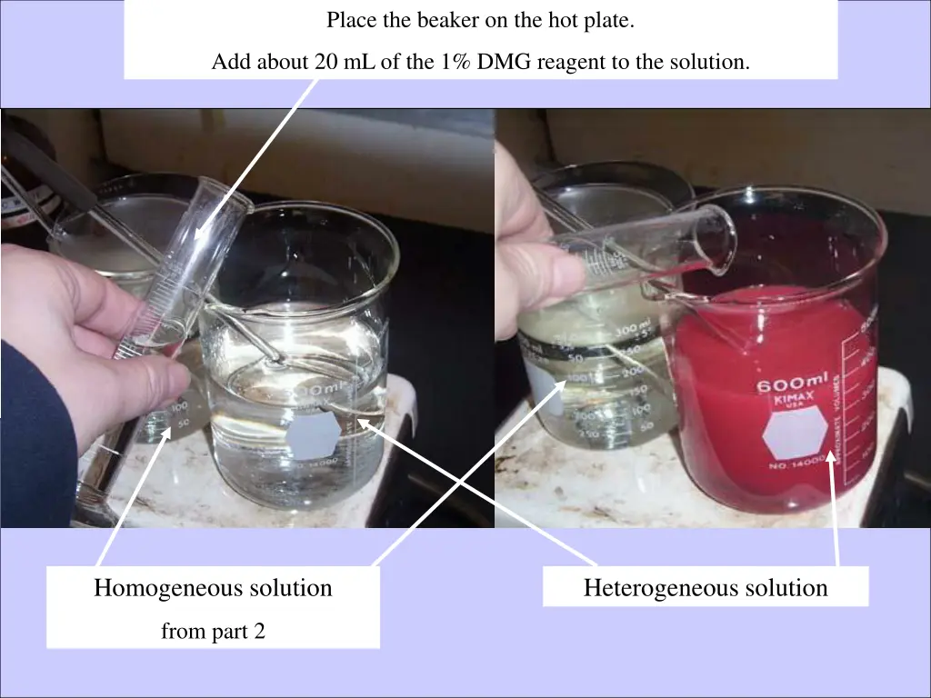 place the beaker on the hot plate