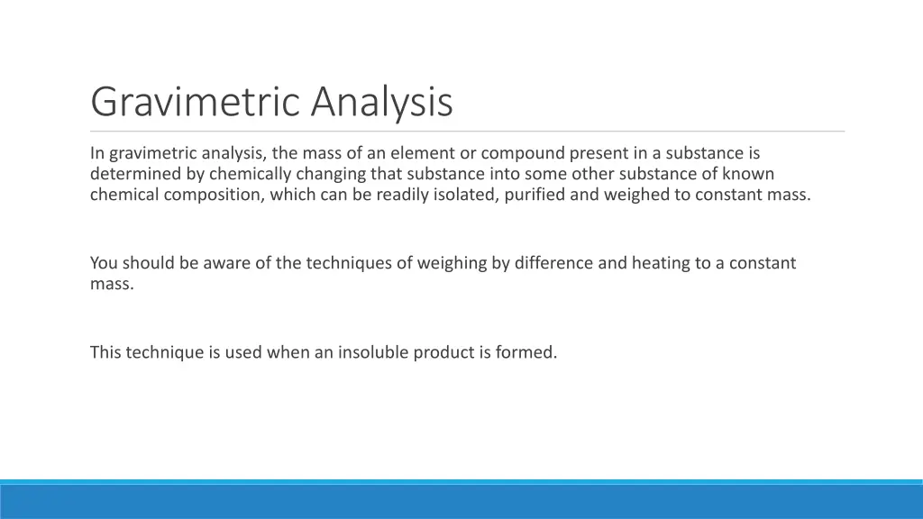 gravimetric analysis