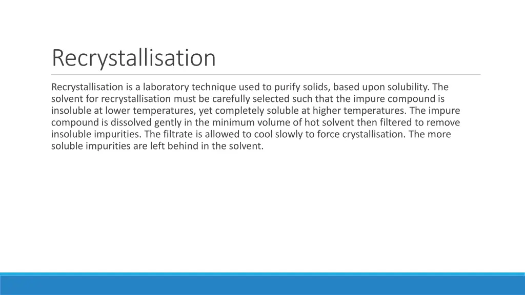 recrystallisation