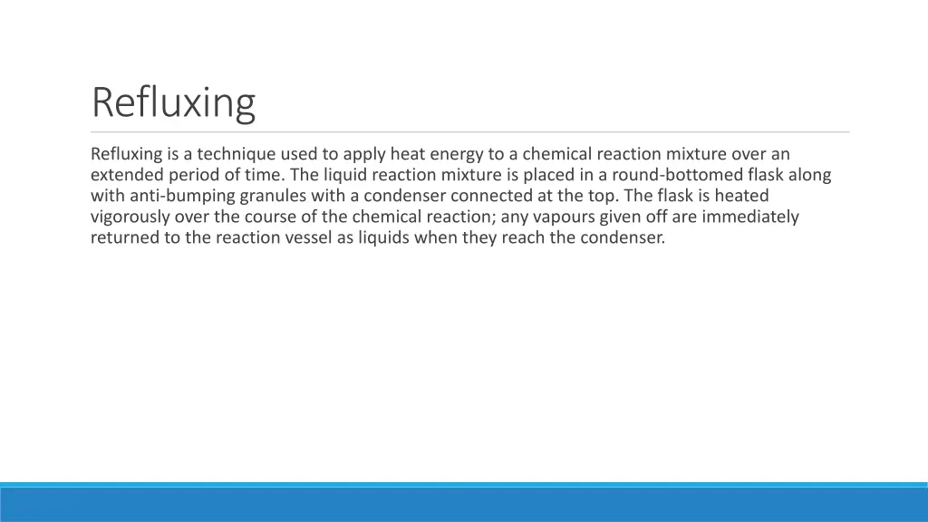 refluxing