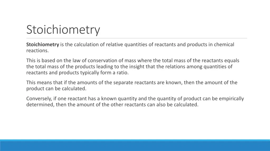 stoichiometry