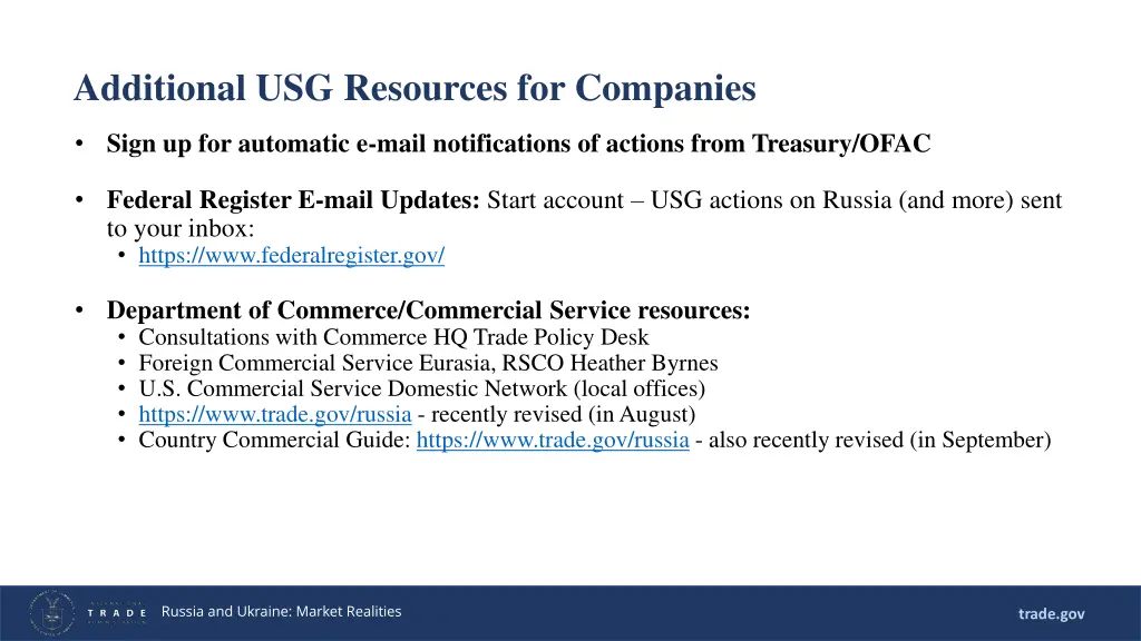 additional usg resources for companies