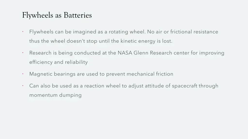 flywheels as batteries