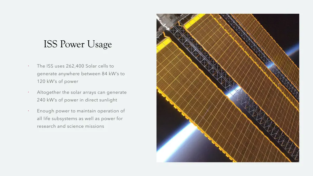 iss power usage