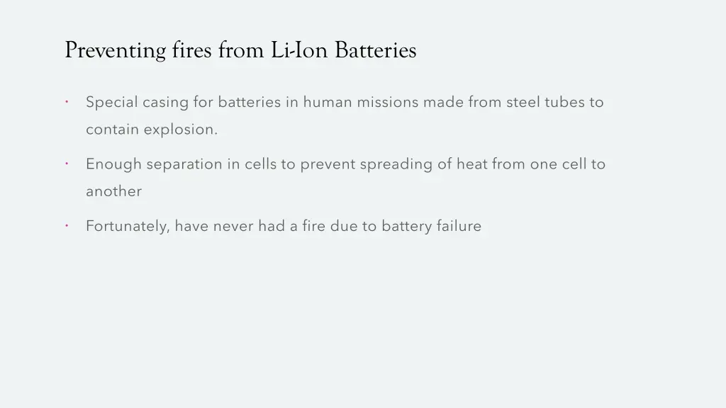 preventing fires from li ion batteries
