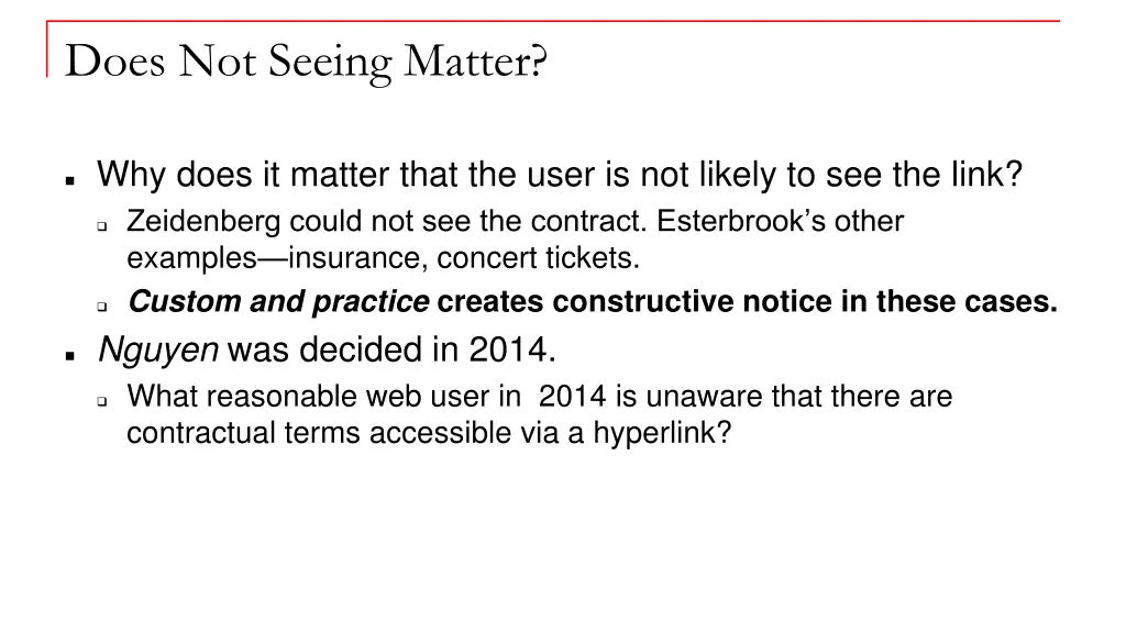 does not seeing matter