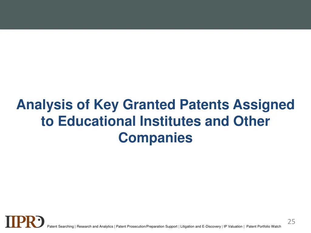 analysis of key granted patents assigned