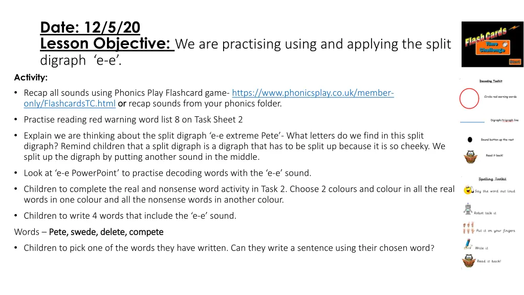 date 12 5 20 lesson objective we are practising