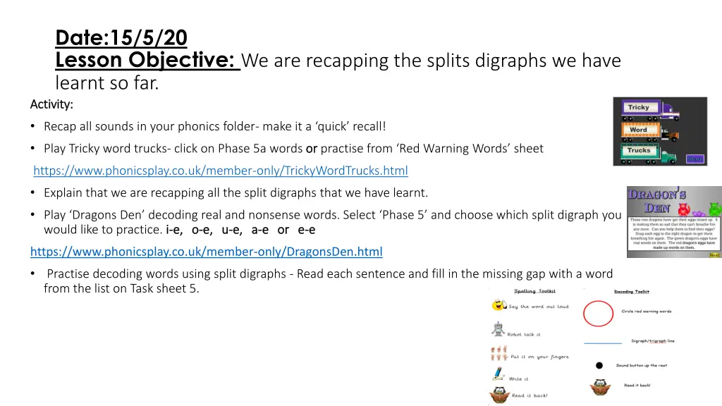 date 15 5 20 lesson objective we are recapping