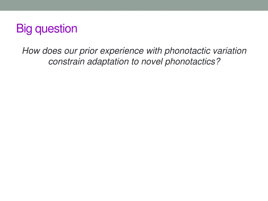 big question
