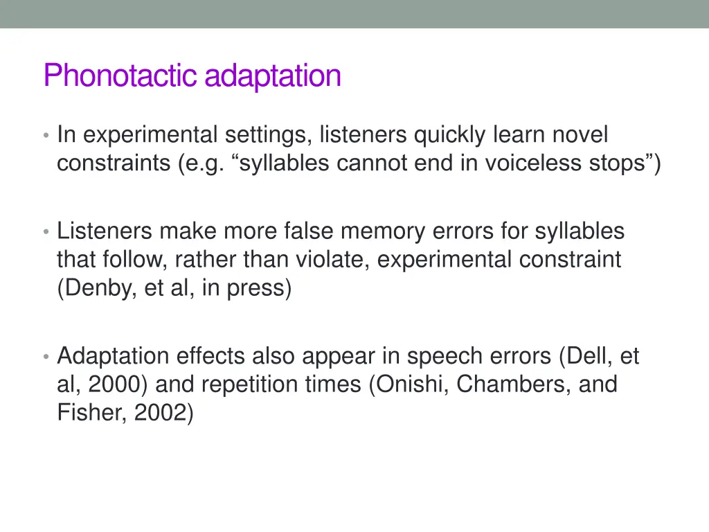 phonotactic adaptation