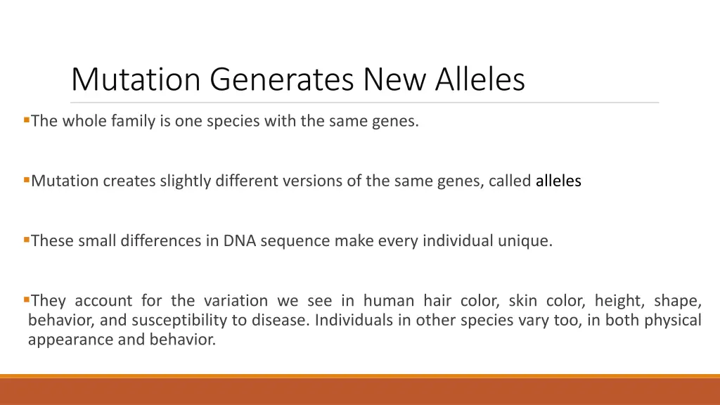 mutation generates new alleles