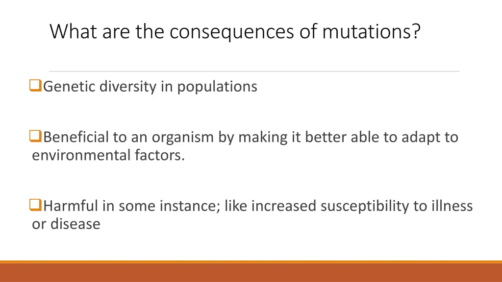 what are the consequences of mutations