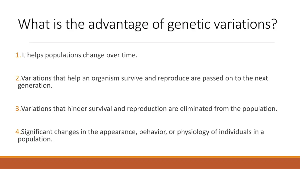 what is the advantage of genetic variations