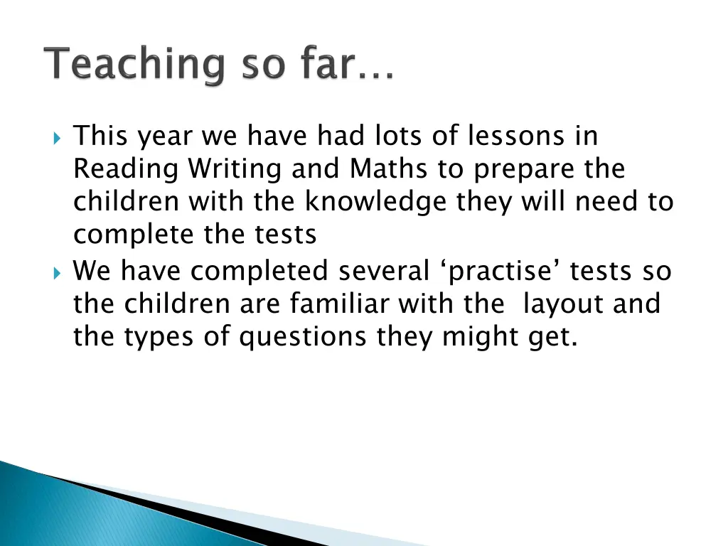 this year we have had lots of lessons in reading