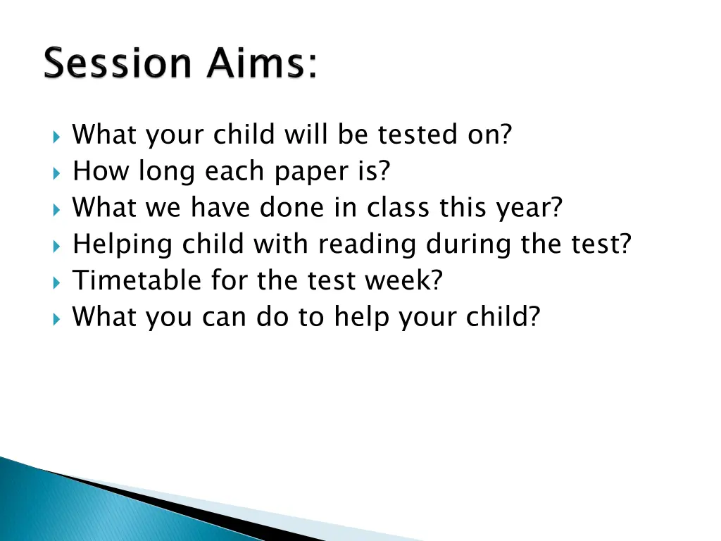 what your child will be tested on how long each