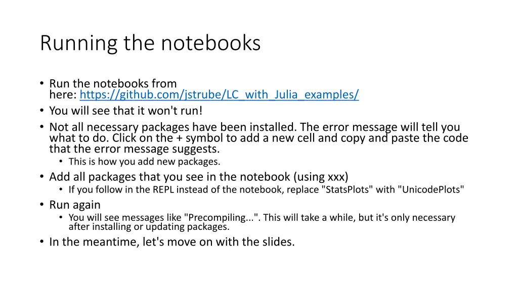 running the notebooks